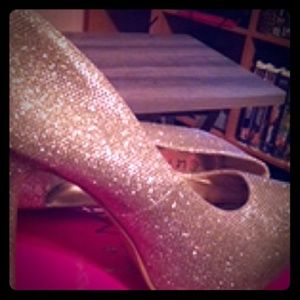 Gold Glitter Stiletto Heels